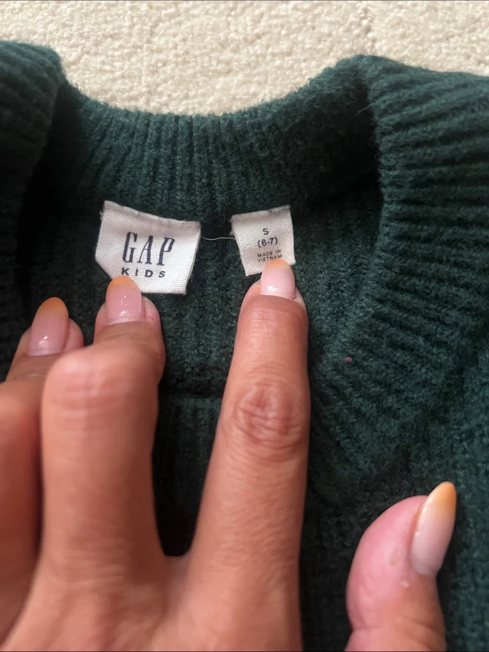 Boys Gap Ribbed Knit Sweater - Dark Green